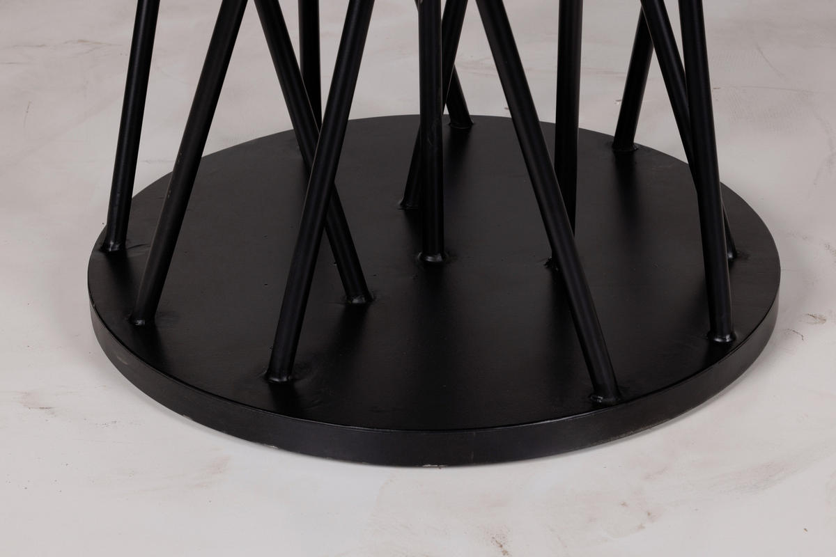 ESSTISCH 120/120/76 cm  Metall, Keramik rund Grau, Schwarz  - Schwarz/Grau, Design, Keramik/Metall (120/120/76cm) - Stylife