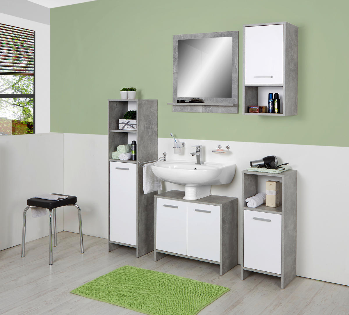 WASCHBECKENUNTERSCHRANK 60,4/55/28 cm  - Chromfarben/Hellgrau, MODERN, Holzwerkstoff/Kunststoff (60,4/55/28cm) - MID.YOU