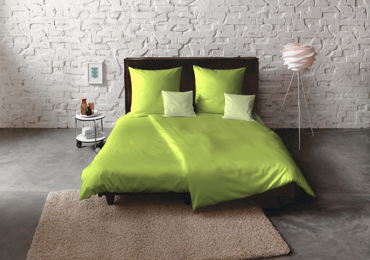 BETTWÄSCHE Satin 155/200 cm  - Grün, Basics, Textil (155/200cm) - Fleuresse