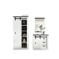 GARDEROBE 3-teilig  in 206/201/43 cm  - Anthrazit/Weiß, Design, Glas/Holzwerkstoff (206/201/43cm) - Modante