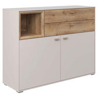SIDEBOARD 114,3/88,4/38 cm Eichefarben, Sandfarben  - Sandfarben/Eichefarben, Modern, Holz/Holzwerkstoff (114,3/88,4/38cm) - Hom`in