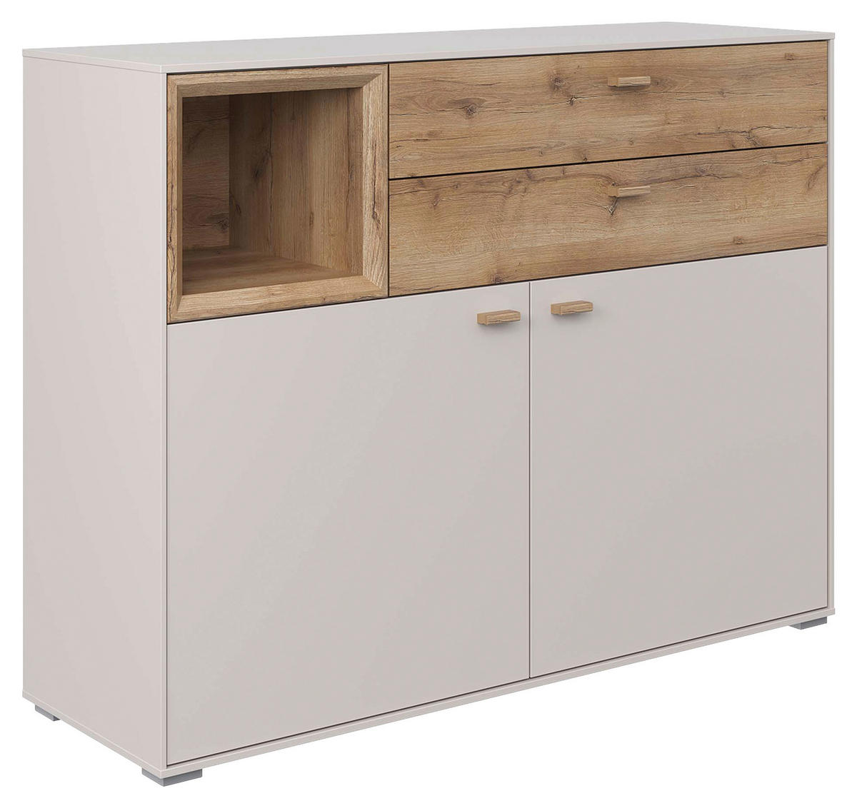 SIDEBOARD 114,3/88,4/38 cm Eichefarben, Sandfarben  - Sandfarben/Eichefarben, Modern, Holz/Holzwerkstoff (114,3/88,4/38cm) - Hom`in