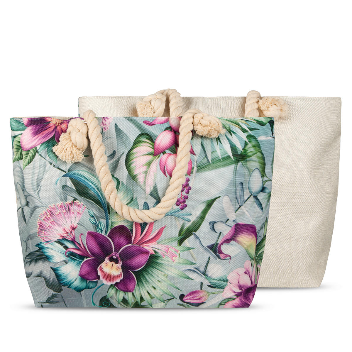 STRANDTASCHE - Jadegrün/Grün, KONVENTIONELL, Textil (43/60cm)