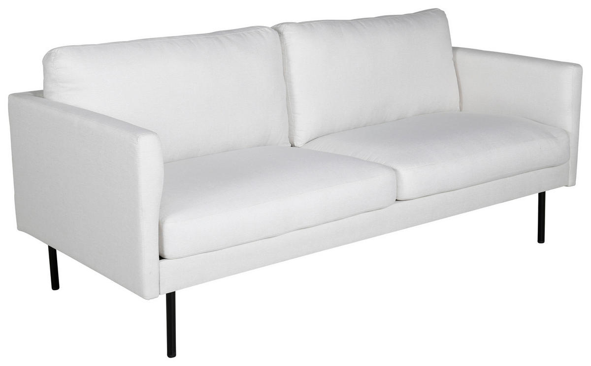 2-SITS SOFFA i metall, textil cremefärgad, svart  - svart/cremefärgad, Design, metall/textil (180/78/80cm) - Livetastic