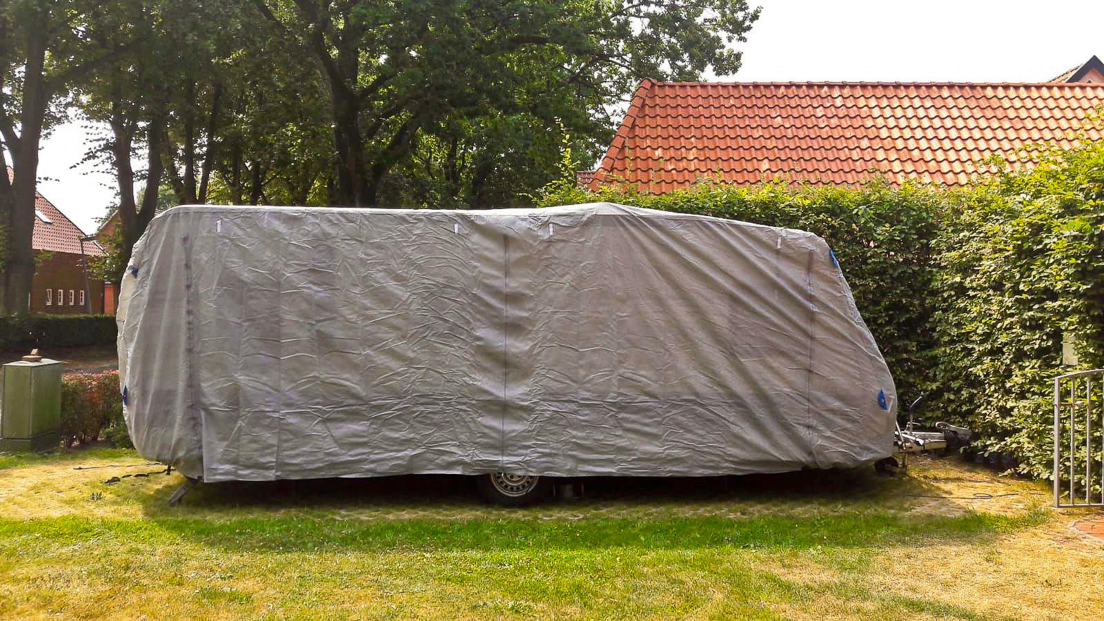 ZAKRÝVACÍ PLACHTA   - šedá, Basics, plast (460/220/250cm)