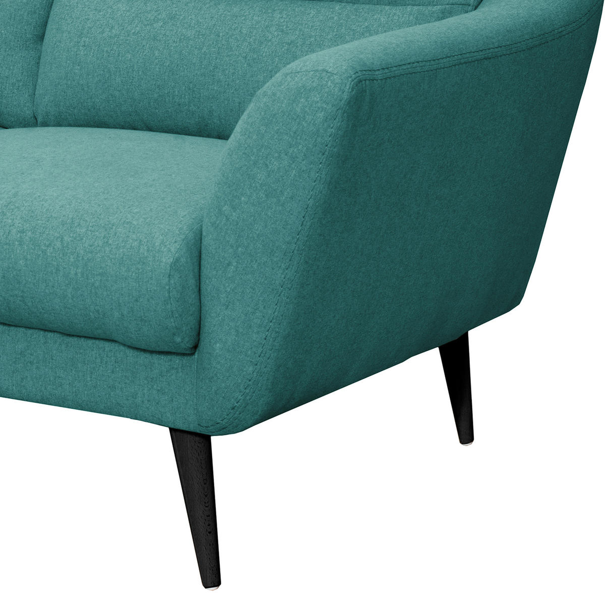 3-SITZER-SOFA in Webstoff Türkis  - Türkis/Schwarz, Design, Holz/Textil (209/87/88cm) - Livetastic