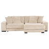ECKSOFA in Flachgewebe Beige  - Beige/Schwarz, Konventionell, Holz/Textil (280/190cm) - Carryhome