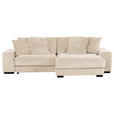 ECKSOFA in Flachgewebe Beige  - Beige/Schwarz, KONVENTIONELL, Holz/Textil (280/190cm) - Carryhome