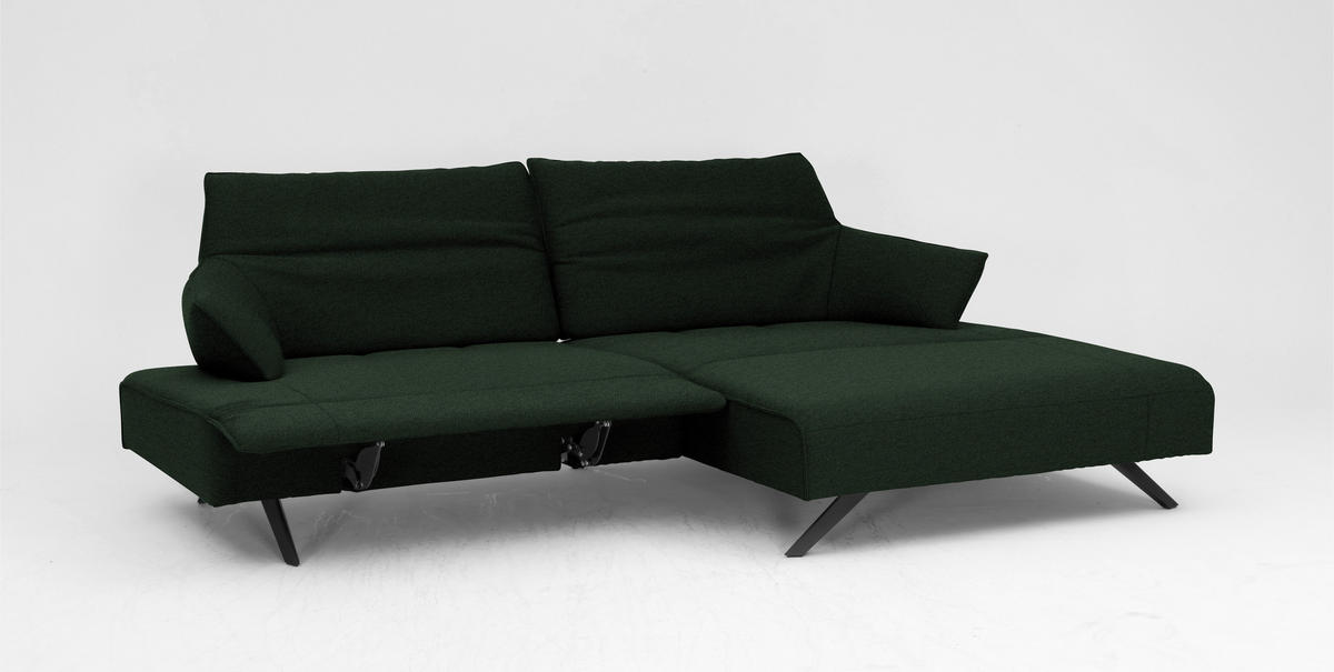 ECKSOFA in Struktur Grün  - Anthrazit/Grün, Design, Textil/Metall (276/165cm) - Himolla