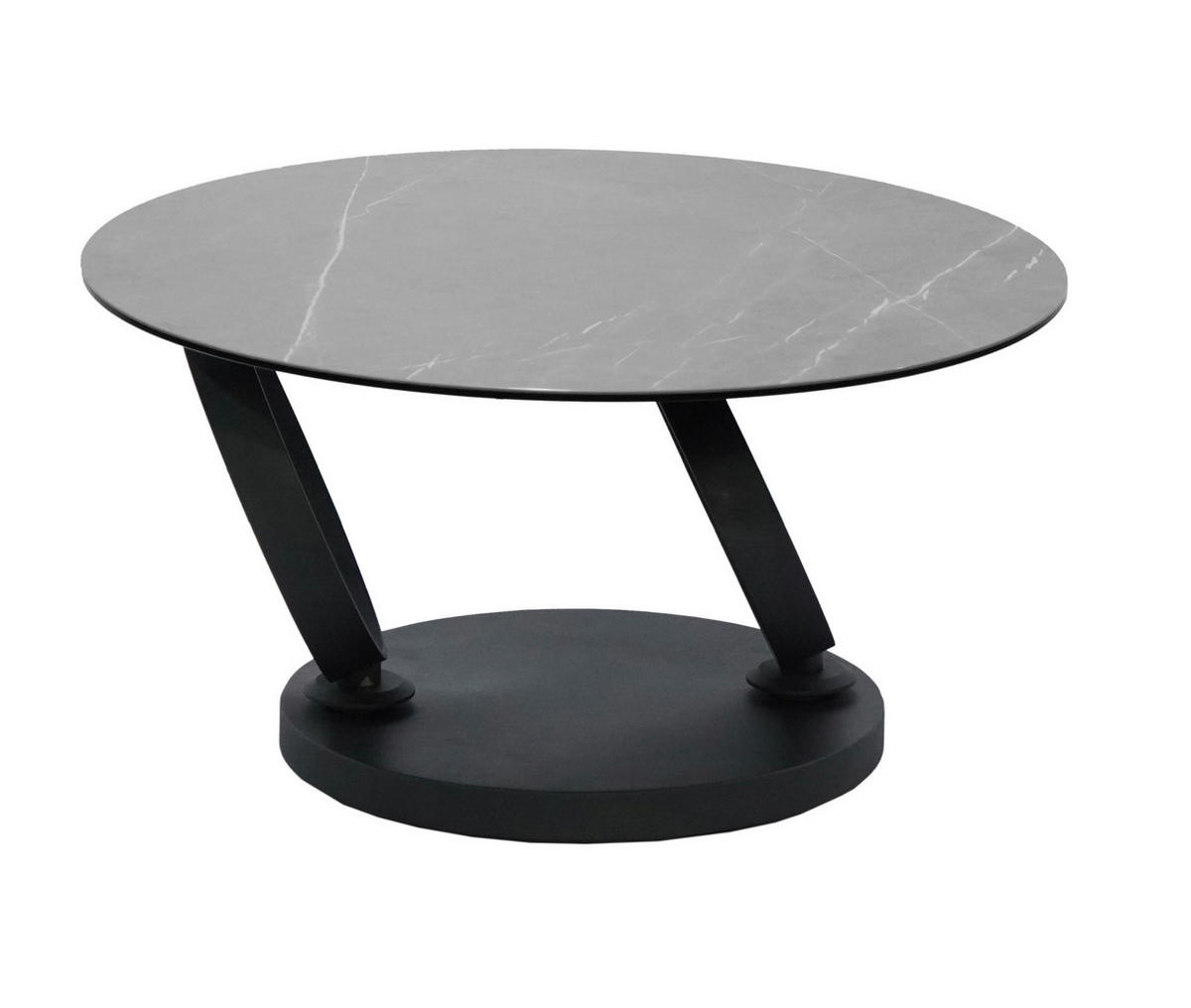 KONFERENČNÍ STOLEK, šedá, černá, kov, sklo, keramika, 80-133,5/80/43 cm - šedá/černá, Design, kov/sklo (80-133,5/80/43cm) - Dieter Knoll