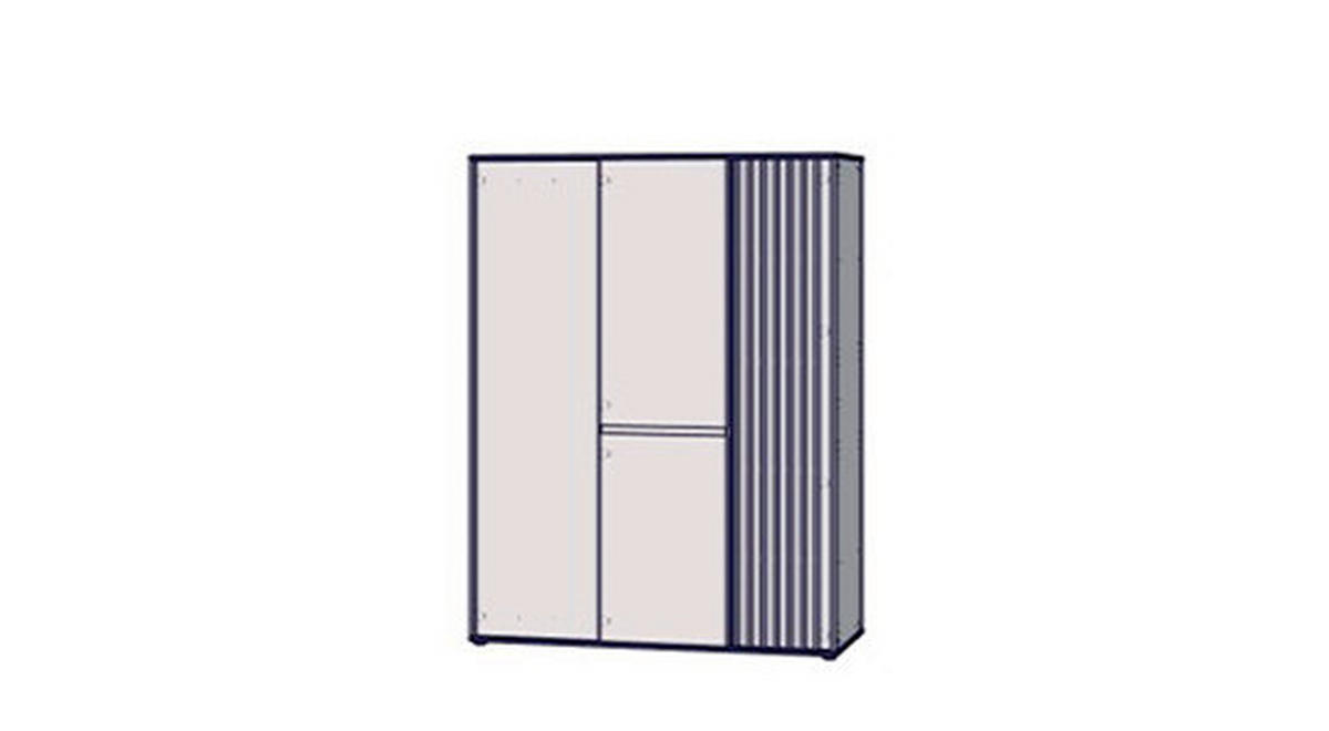 Dulap Cu Uși Rotative, 128,7/200/54 cm, culoare lemn stejar, nisipiu - culoare lemn stejar/nisipiu, Basics, plastic/metal (128,7/200/54cm) - Hom`in