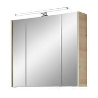 ORMARIĆ SA OGLEDALOM  boja pinije  - boja hroma/boja pinije, Osnovno, staklo/metal (80/70/20,5cm) - Xora