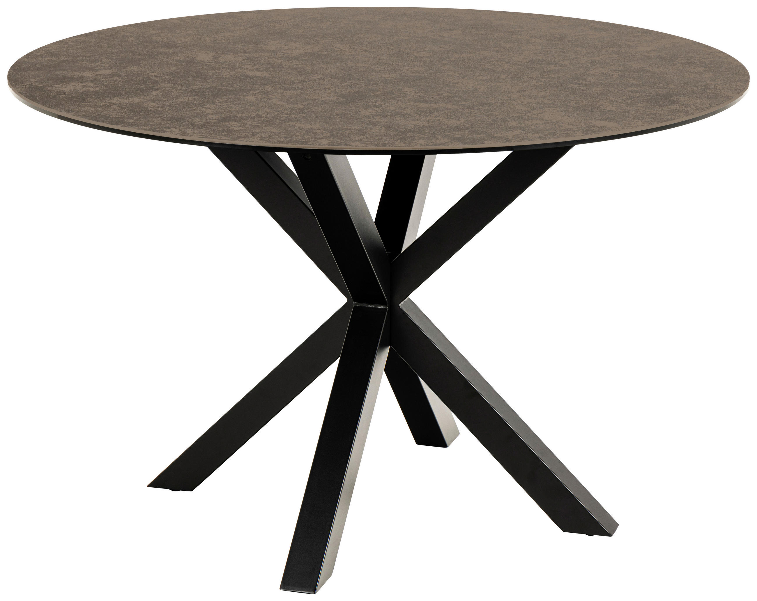 ESSTISCH in Keramik 119/119/75,5 cm  - Schwarz/Braun, Trend, Keramik/Metall (119/119/75,5cm) - MID.YOU