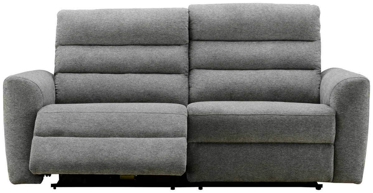 2-SITZER-SOFA Webstoff Hellgrau  - Hellgrau/Schwarz, KONVENTIONELL, Kunststoff/Textil (196/99/92cm) - Livetastic