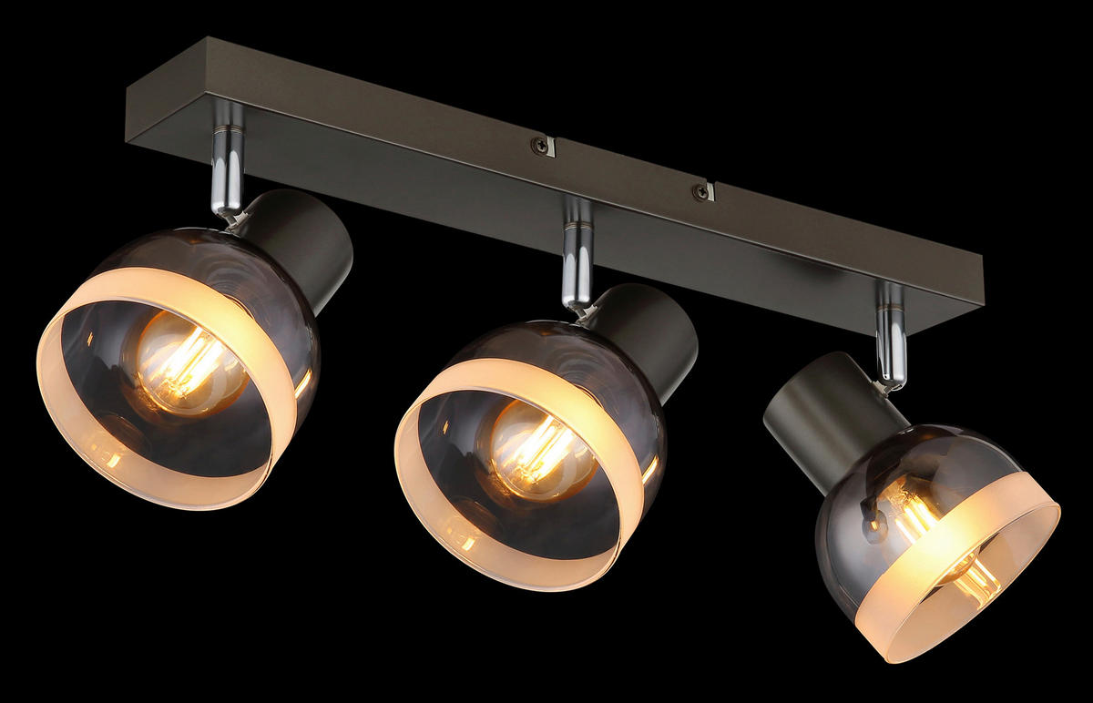 STRAHLER Kairo 41/10/14 cm  - Chromfarben/Weiß, Design, Glas/Metall (41/10/14cm) - Globo