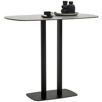 BARTISCH in Metall, Glas, Keramik 120/70/105 cm   - Schwarz/Grau, Design, Glas/Keramik (120/70/105cm) - Novel