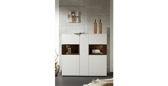 HIGHBOARD 150/145,3/37,1 cm - Nussbaumfarben/Weiß, Design, Holz/Holzwerkstoff (150/145,3/37,1cm) - Dieter Knoll