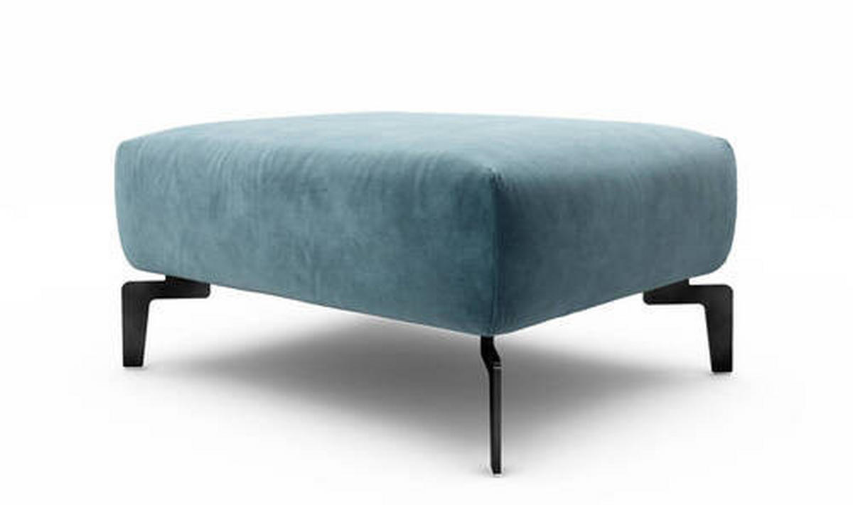HOCKER in Textil Blau  - Blau/Schwarz, Design, Textil/Metall (90/70/46cm) - SENSOO