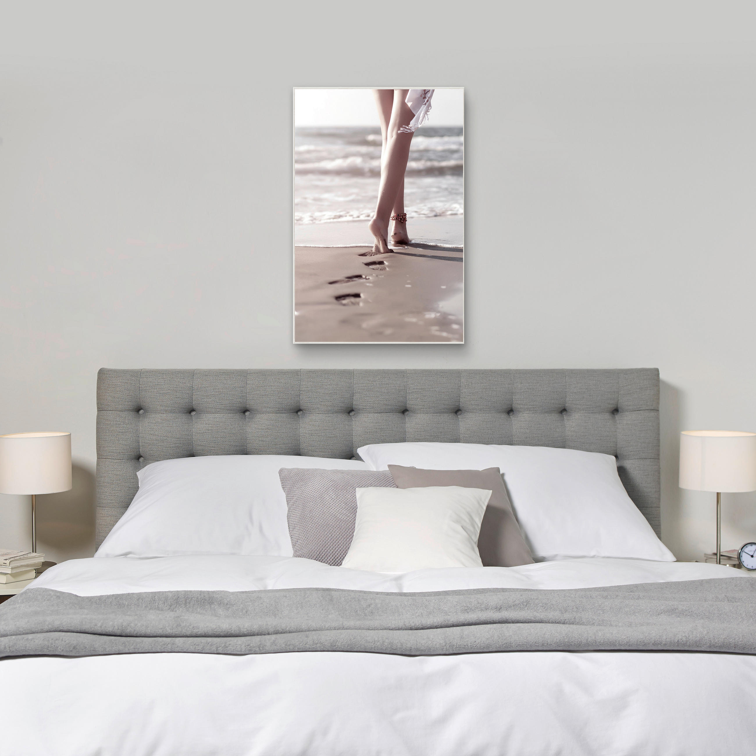 GLASBILD 80/120 cm  - Weiss/Braun, Lifestyle, Glas/Papier (80/120cm) - Monee