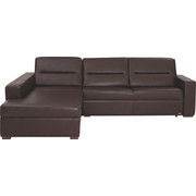 WOHNLANDSCHAFT in Leder Braun - Nussbaumfarben/Braun, Design, Leder/Holz (203/282cm) - Sedda