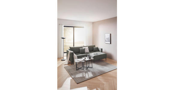 ECKSOFA in Velours Schlammfarben - Schlammfarben/Schwarz, KONVENTIONELL, Textil/Metall (226/155cm) - Carryhome