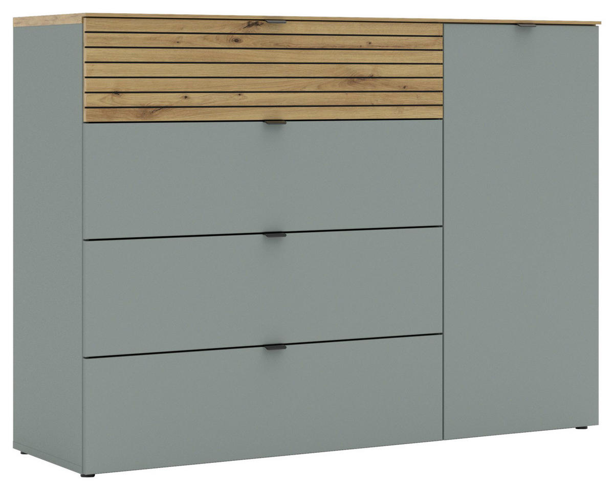 SIDEBOARD  in 136/99/41 cm  - Schwarz/Eiche Artisan, MODERN, Holzwerkstoff/Metall (136/99/41cm) - Voleo