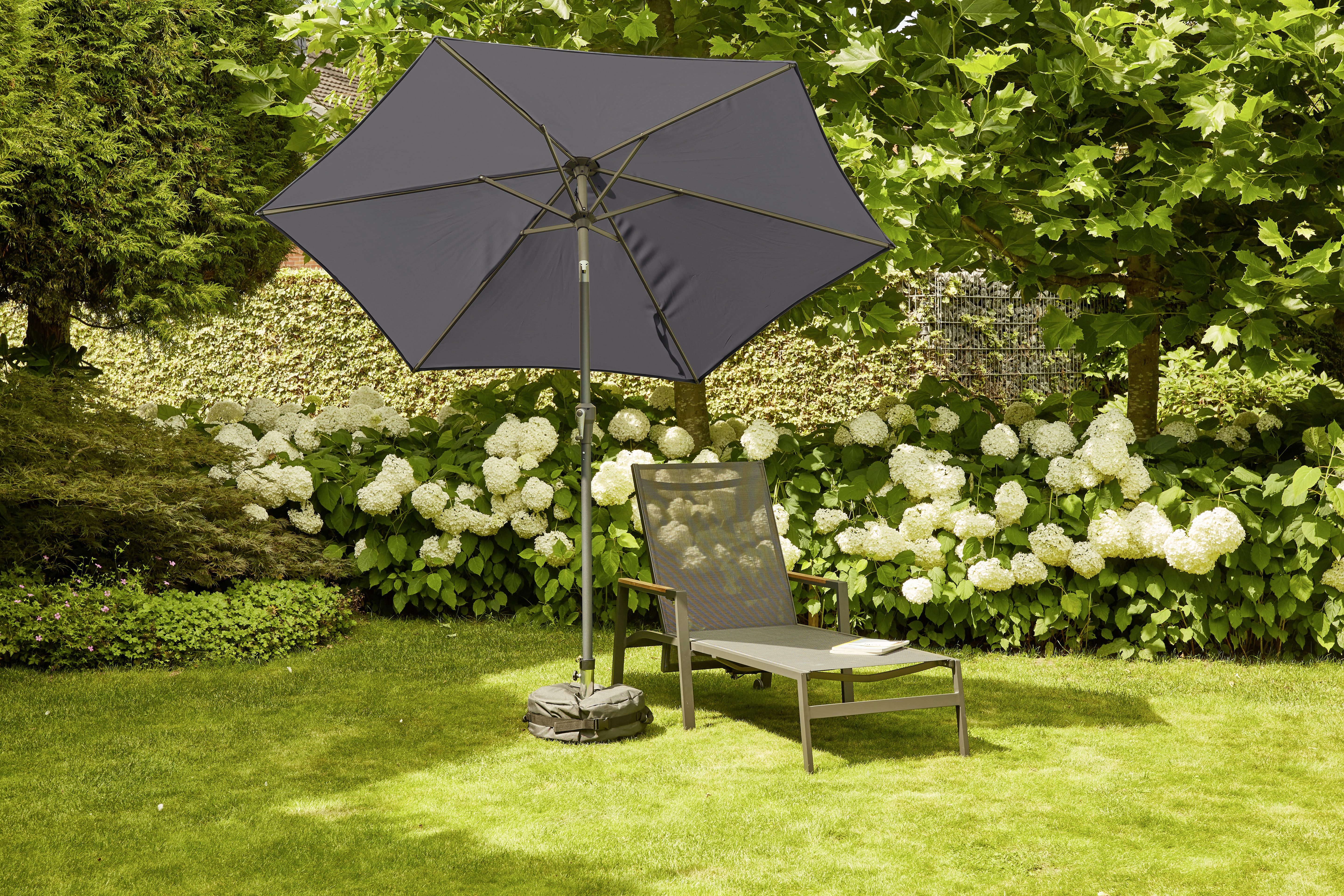 SONNENSCHIRM - Anthrazit, KONVENTIONELL, Textil/Metall (250/250cm) - Siena Garden