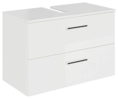 WASCHBECKENUNTERSCHRANK 75/49,8/38,3 cm  - Chromfarben/Weiß Hochglanz, KONVENTIONELL, Holzwerkstoff/Metall (75/49,8/38,3cm) - Sadena