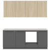 KÜCHENBLOCK 210 cm   in Grau, Eichefarben  - Eichefarben/Schwarz, Basics, Holzwerkstoff/Kunststoff (210cm) - Visiona