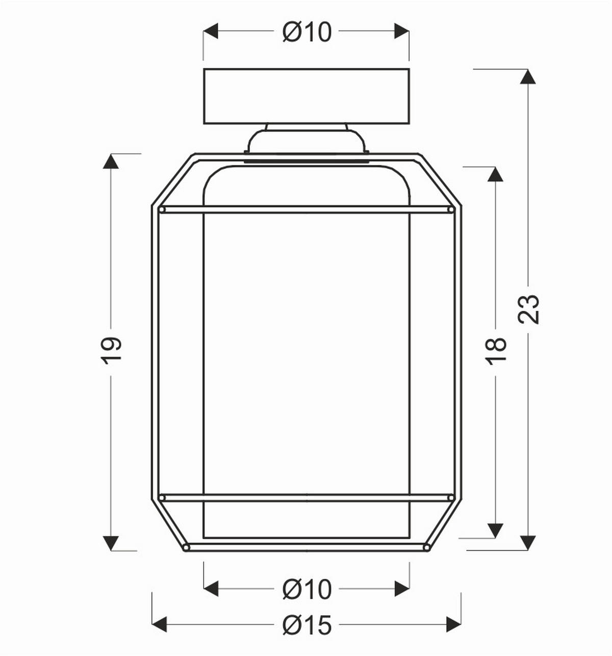 DECKENLEUCHTE    15/15/23 cm  - Goldfarben/Schwarz, Design, Metall (15/15/23cm)