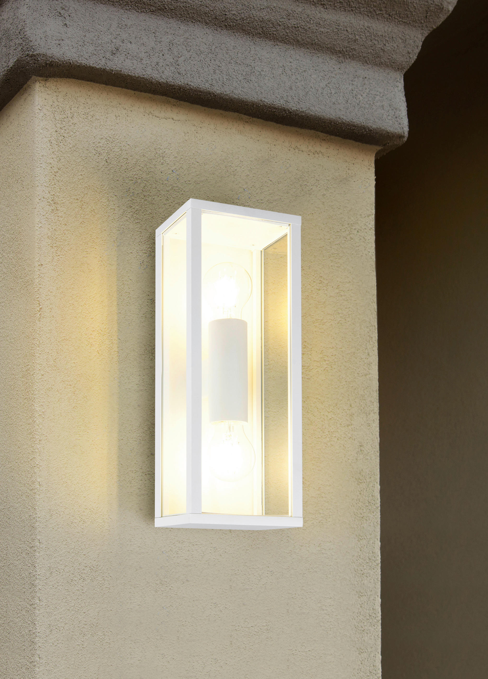 AUSSENWANDLEUCHTE - Klar/Weiss, Basics, Glas/Metall (14/14/26cm) - Trio Leuchten