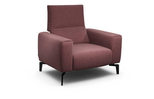 SESSEL in Chenille Rot  - Rot/Schwarz, Design, Textil/Metall (110/85/86-94cm) - SENSOO