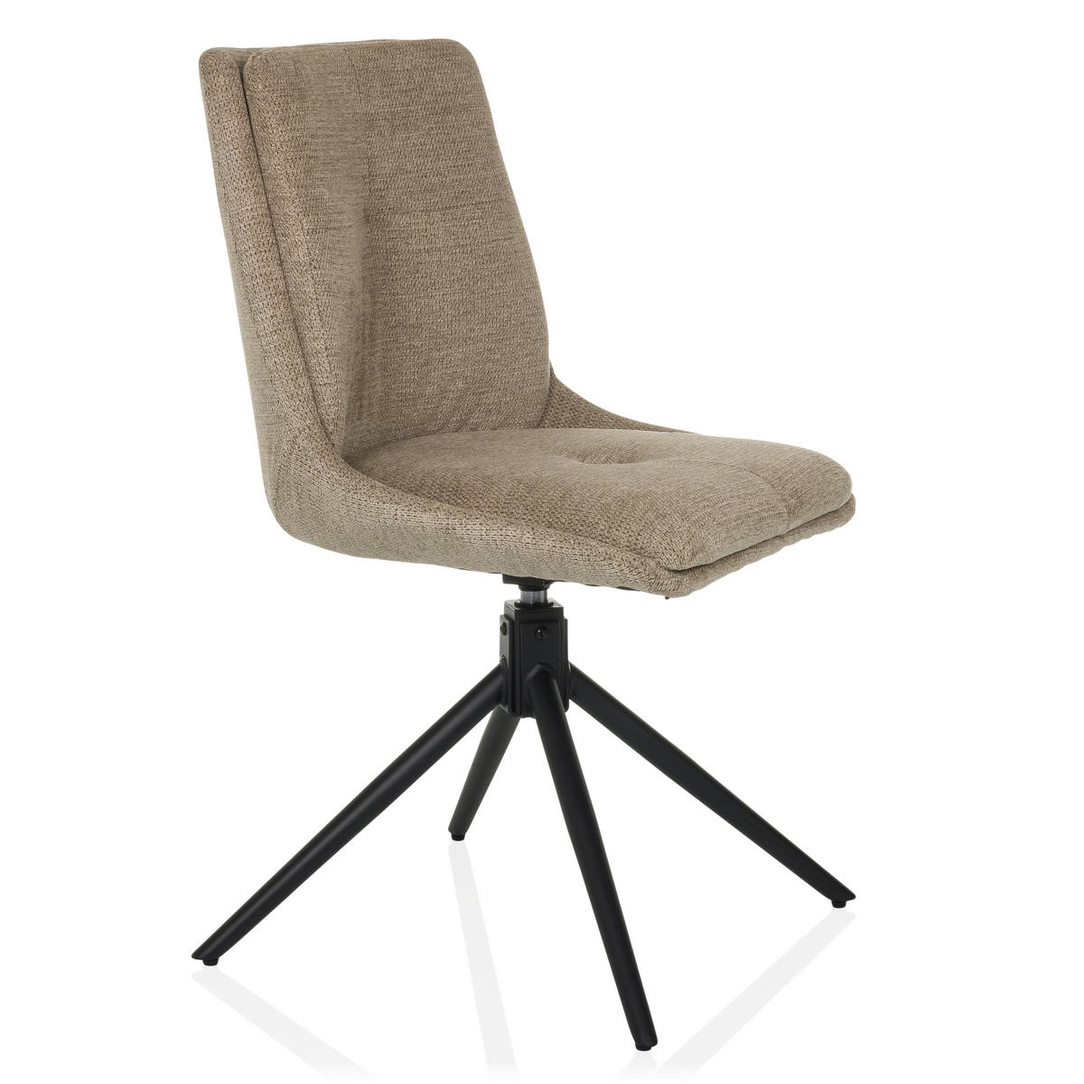 DREHSTUHL  in Flachgewebe Beige  - Beige/Schwarz, MODERN, Textil/Metall (53/89/58cm) - MID.YOU