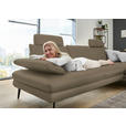 ECKSOFA in Echtleder Beige  310/180 cm  - Beige/Schwarz, Design, Leder/Metall (310/180cm) - Dieter Knoll