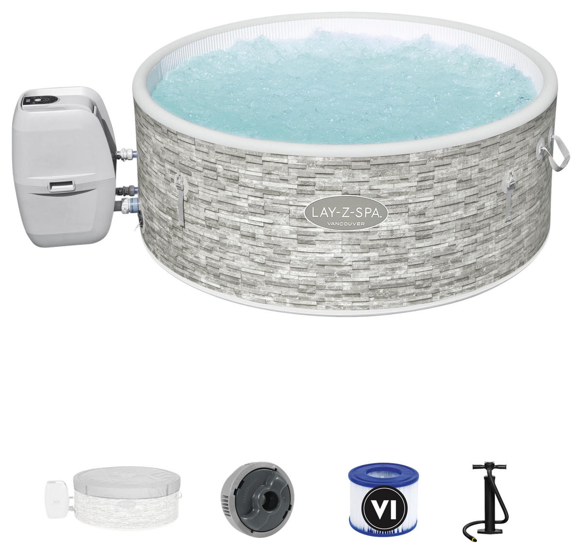 WHIRLPOOL VANCOUVER 60027 155/60 cm  - Weiß/Grau, Basics, Kunststoff (155/60cm) - Bestway