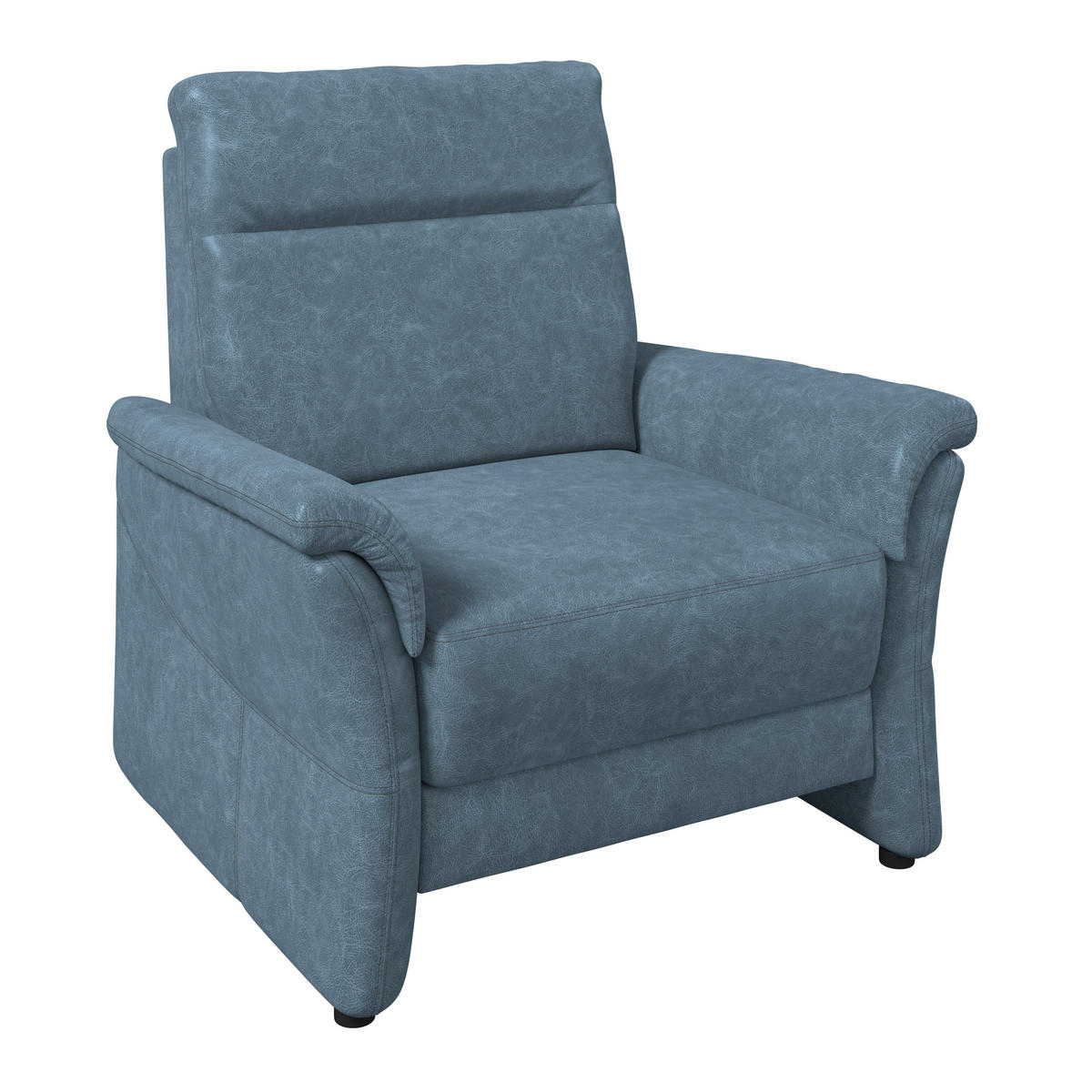 SESSEL Mikrofaser Blaugrau  - Blaugrau/Schwarz, Konventionell, Kunststoff/Textil (104/98/91cm) - Elegando