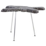 BEISTELLTISCH Unikat 60-75/50/50 cm Teakholz massiv Schwarz, Alufarben organisch  - Alufarben/Schwarz, LIFESTYLE, Holz/Metall (60-75/50/50cm) - Landscape