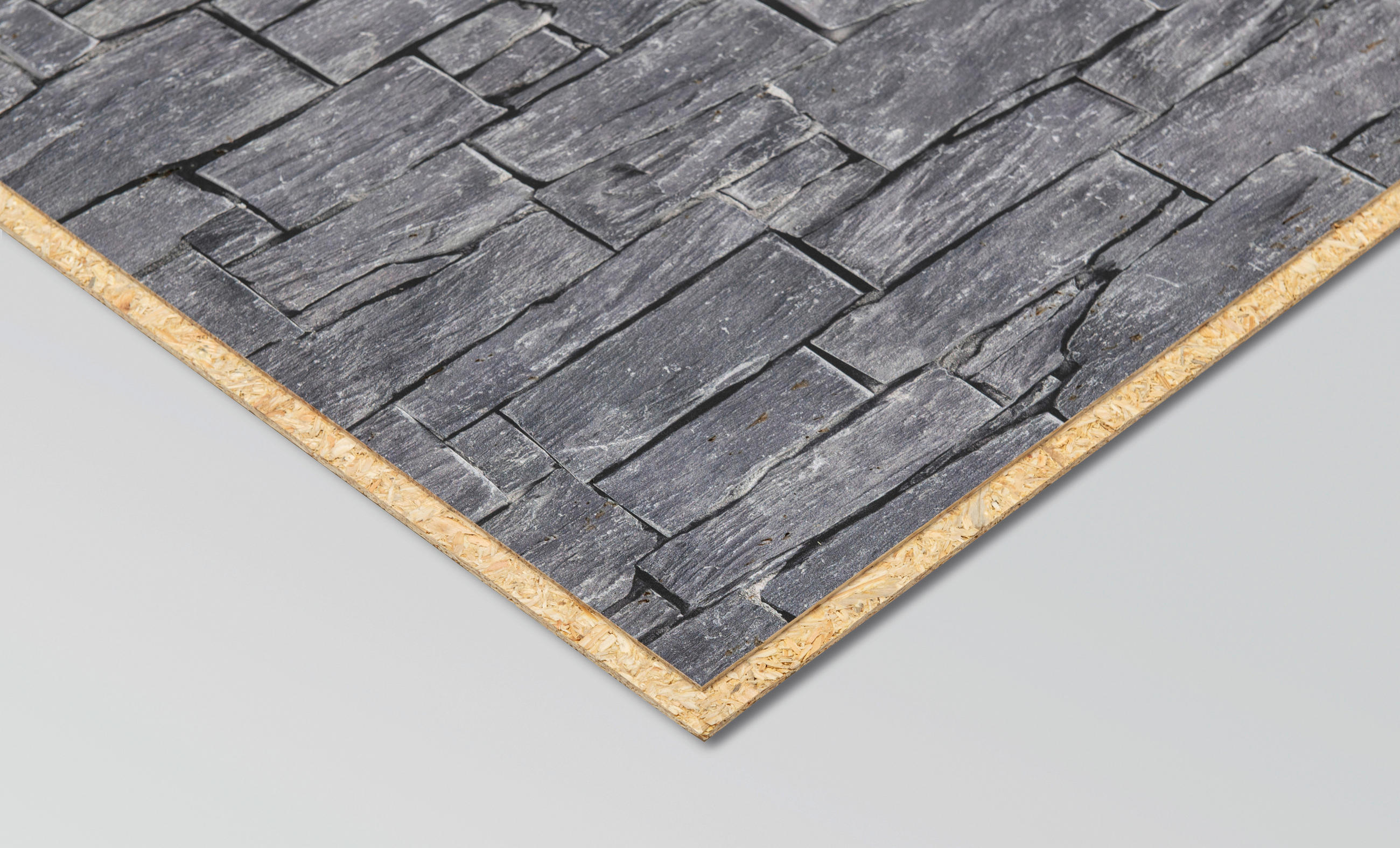 DECOWALL NARVA SCHIEFER 3 Stück  - Grau, KONVENTIONELL, Holzwerkstoff (125/66/1.2cm) - Egger Holzwerkstoffe
