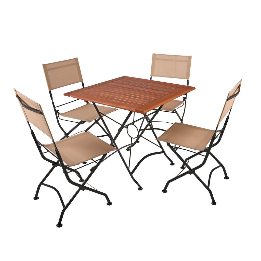 Gartenmöbel Set 5-Tlg. Triest aus Holz, klappbar