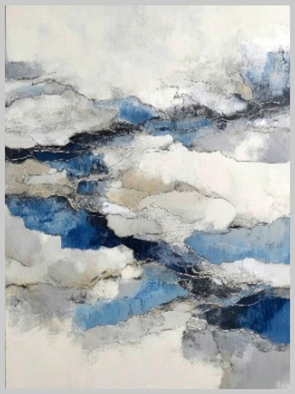 Euroart Leinwandbild Indigo Abstraction Iii Mehrfarbig 90x120 cm