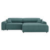 ECKSOFA in Velours, Feincord Salbeigrün  - Salbeigrün/Schwarz, Design, Kunststoff/Textil (292/178cm) - Livetastic