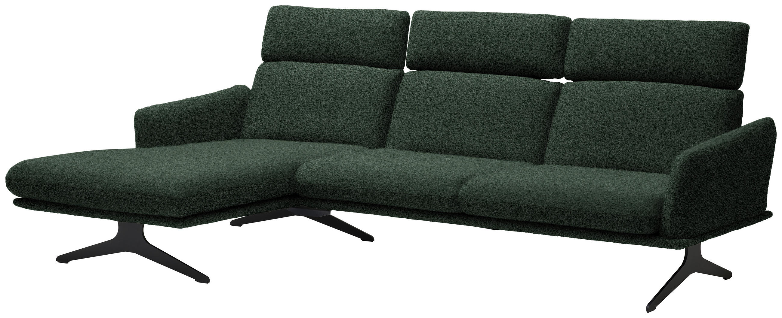 ECKSOFA in Flachgewebe Grün  - Schwarz/Grün, Design, Textil/Metall (152/259cm) - Dieter Knoll