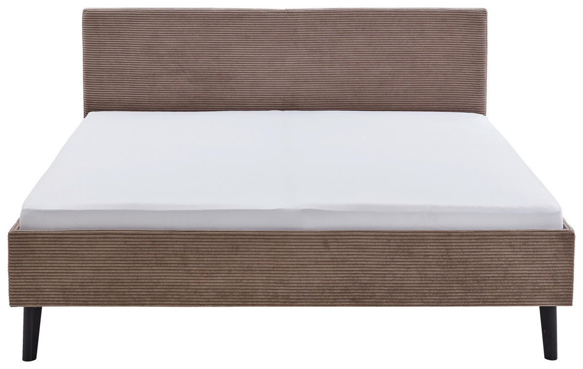 POLSTERBETT 180/200 cm  in Taupe  - Taupe/Schwarz, Basics, Holz/Textil (180/200cm) - Boxxx