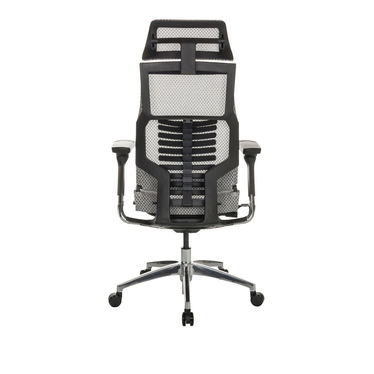 DREHSTUHL Netz Hellgrau  - Silberfarben/Hellgrau, Basics, Kunststoff/Textil (67/119-135/60cm) - MID.YOU