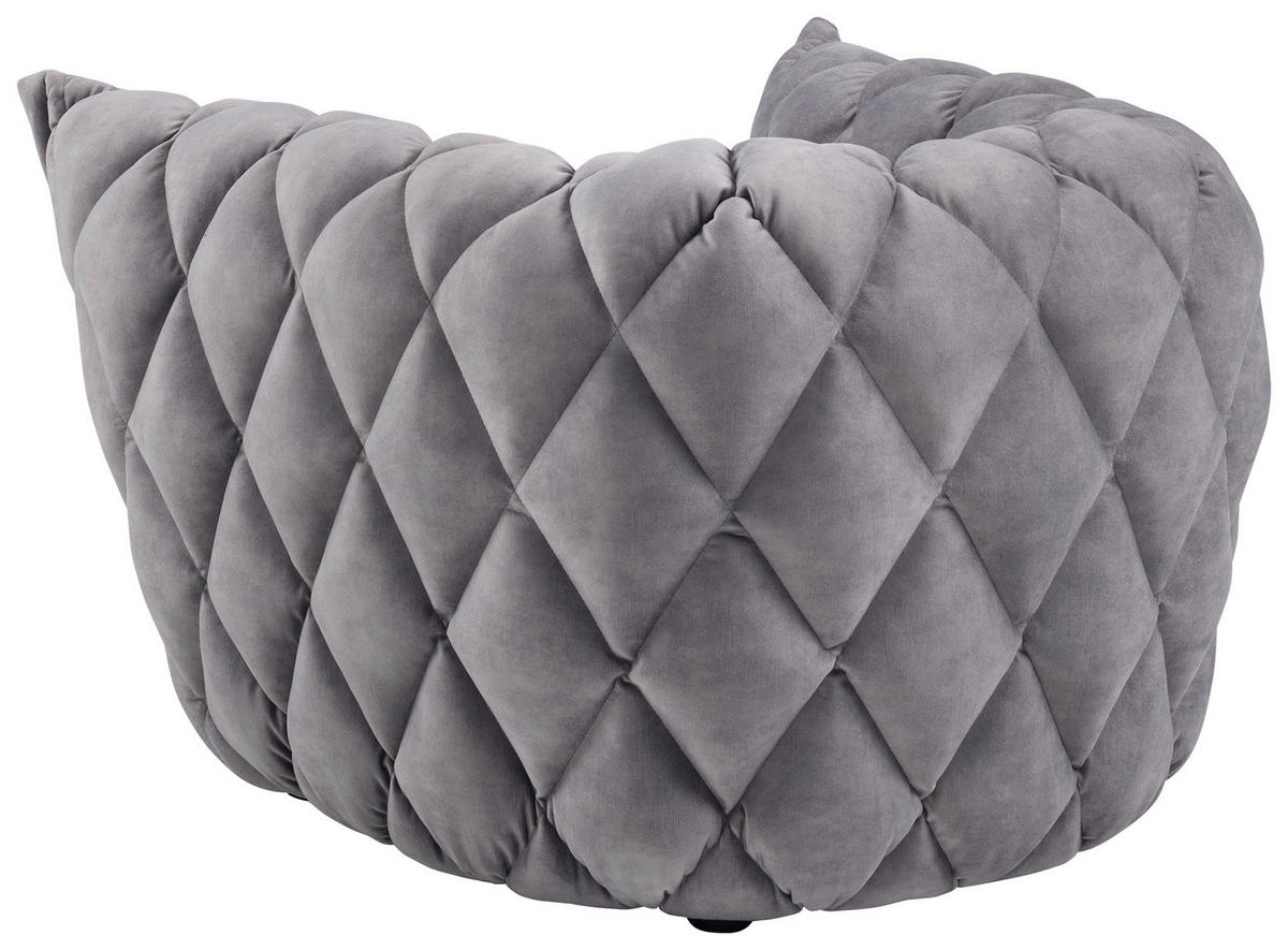 SESSEL Samt Hellgrau    - Hellgrau/Schwarz, Design, Holz/Textil (102/69/58cm)