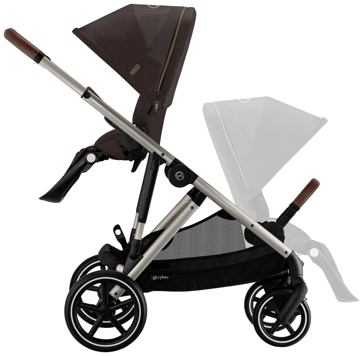 KINDERWAGEN Gazelle S  - Taupe/Dunkelbraun, Basics, Metall (107,5/66/110cm) - cybex GOLD