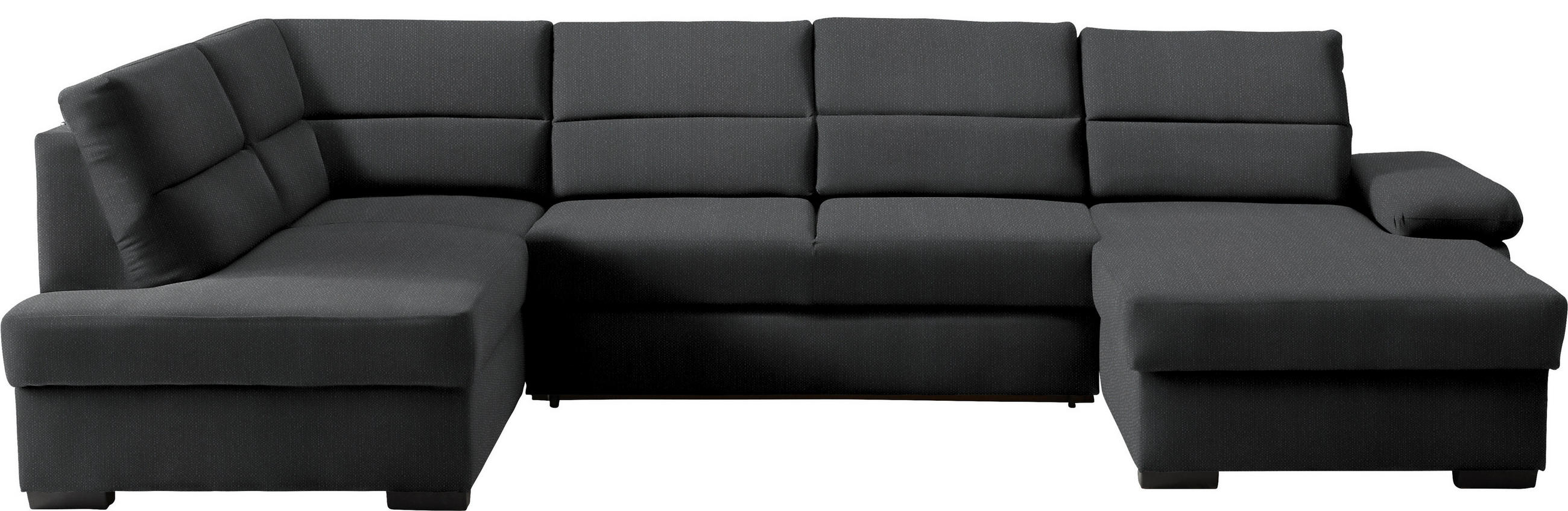 WOHNLANDSCHAFT in Webstoff Schwarz  - Dunkelbraun/Schwarz, Konventionell, Kunststoff/Textil (183/319/166cm) - Cantus