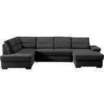 WOHNLANDSCHAFT  in Webstoff Schwarz  - Dunkelbraun/Schwarz, KONVENTIONELL, Kunststoff/Textil (183/319/166cm) - Cantus