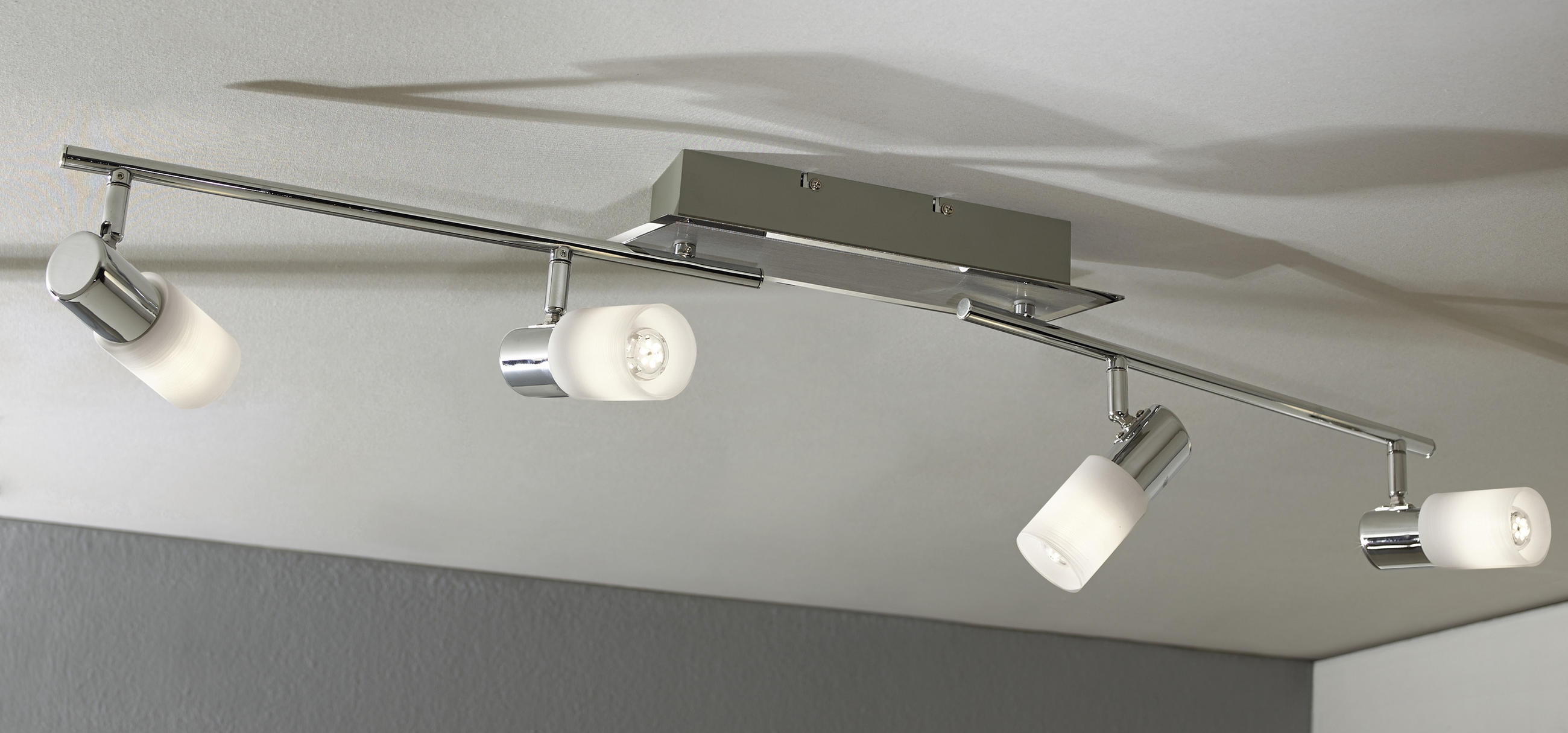 STRAHLER 93/8/5 cm - Chromfarben/Alufarben, KONVENTIONELL, Glas/Metall (93/8/5cm) - Novel