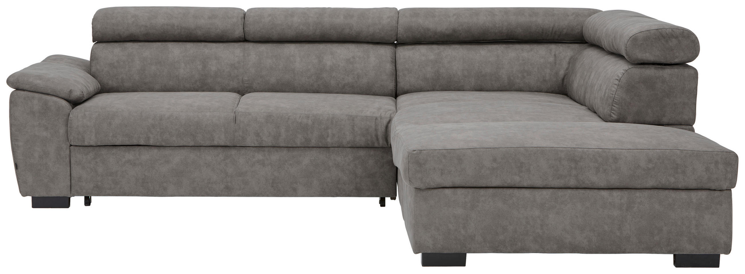 ECKSOFA in Lederlook Grau  - Schwarz/Grau, Design, Kunststoff/Textil (263/230cm) - Hom`in